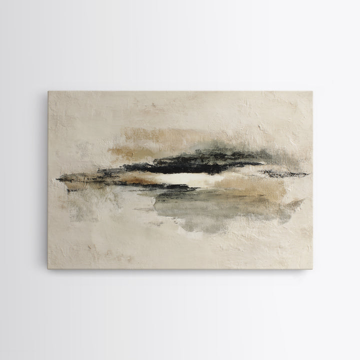 Minimal Black Ink Composition Framed Canvas Print, Above Sofa Art, Living Room Decor, Fine Art, Statement 536, Set of Prints, ASA-3x2-36