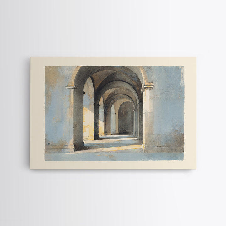 Architectural Arch Study Canvas Print, Above Sofa Art, Oversized Wall Art, Living Room Decor, Oil Painting, Statement, ASA-3x2-37