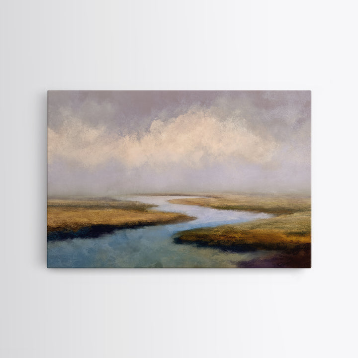 Abstract River Bends Canvas Print, Above Sofa Art, Oversized Wall Art, Living Room Decor, Fine Art, Statement, Coastal Decor, ASA-3x2-51