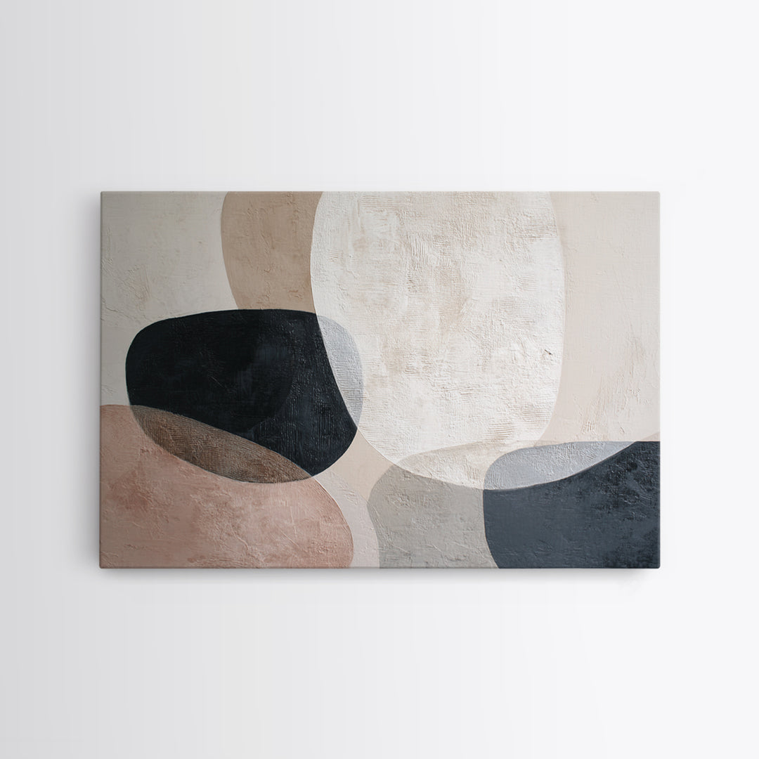 Large Modern Organic Shapes Canvas Print, Above Sofa Art, Frame Tv Art, Living Room Decor, Statement, Coastal Wall Art, ASA-3x2-54