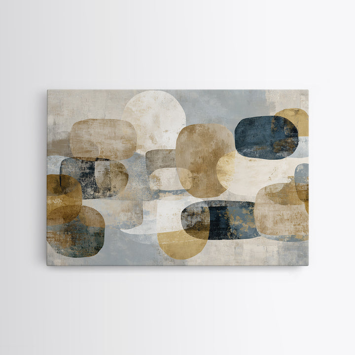 Large Modern Organic Shapes Framed Canvas Print, Above Sofa Art, Framed Wall Art, Living Room Decor, Fine Art, Statement, ASA-3x2-6
