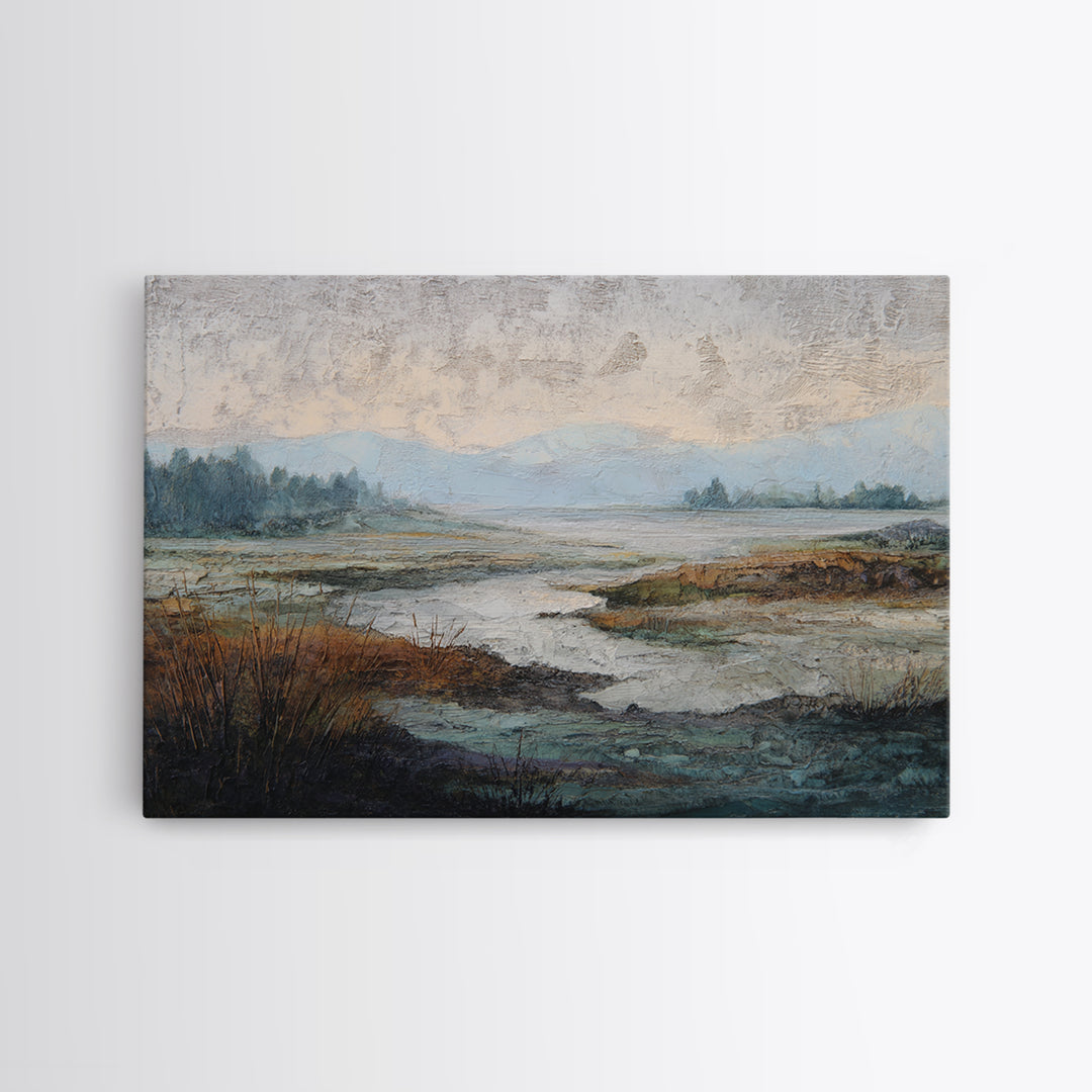 Abstract River Bends Canvas Print, Above Sofa Art, Floral Wall Art, Living Room Decor, Abstract Art, Statement, ASA-3x2-75