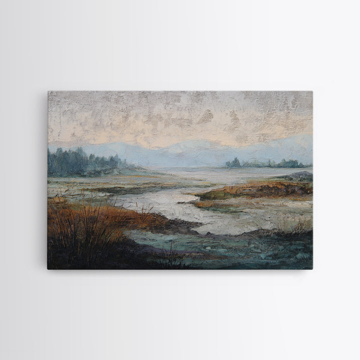 Abstract River Bends Canvas Print, Above Sofa Art, Floral Wall Art, Living Room Decor, Abstract Art, Statement, ASA-3x2-75