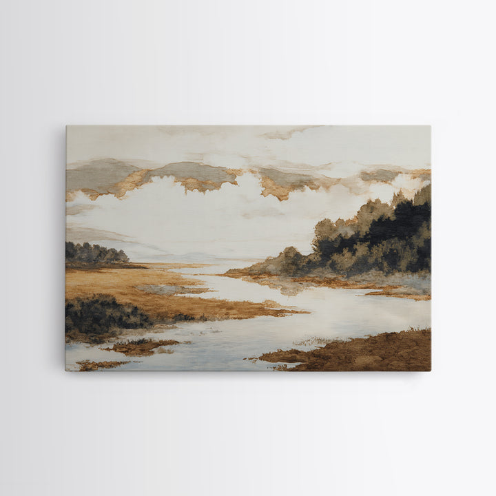 Gallery Style Landscape with Expansive Negative Space Canvas Print, Above Sofa Art, Living Room Wall Art, Living Room Decor, ASA-3x2-76