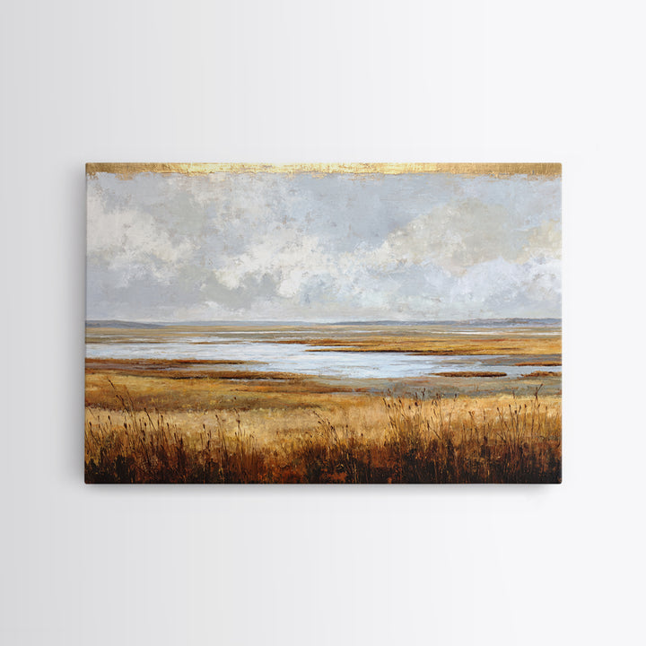 Oversized Abstract Landscape Framed Canvas Print, Above Sofa Art, Coastal Wall Art, Living Room Decor, Fine Art, Statement, ASA-3x2-77