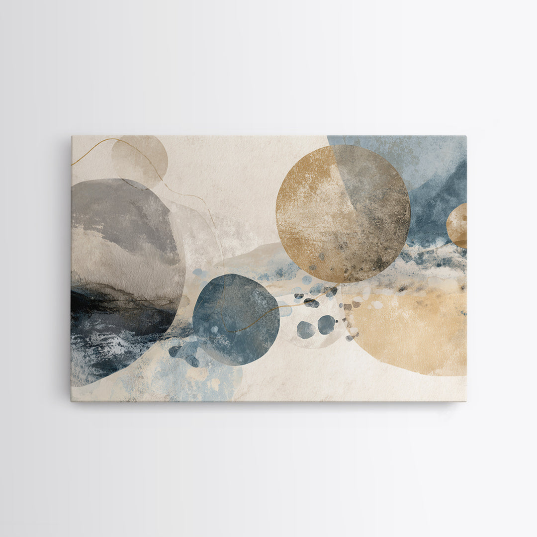Large Modern Organic Shapes Framed Canvas Print, Above Sofa Art, Set of 3 Wall Art, Living Room Decor, Abstract Art, Statement, ASA-3x2-78