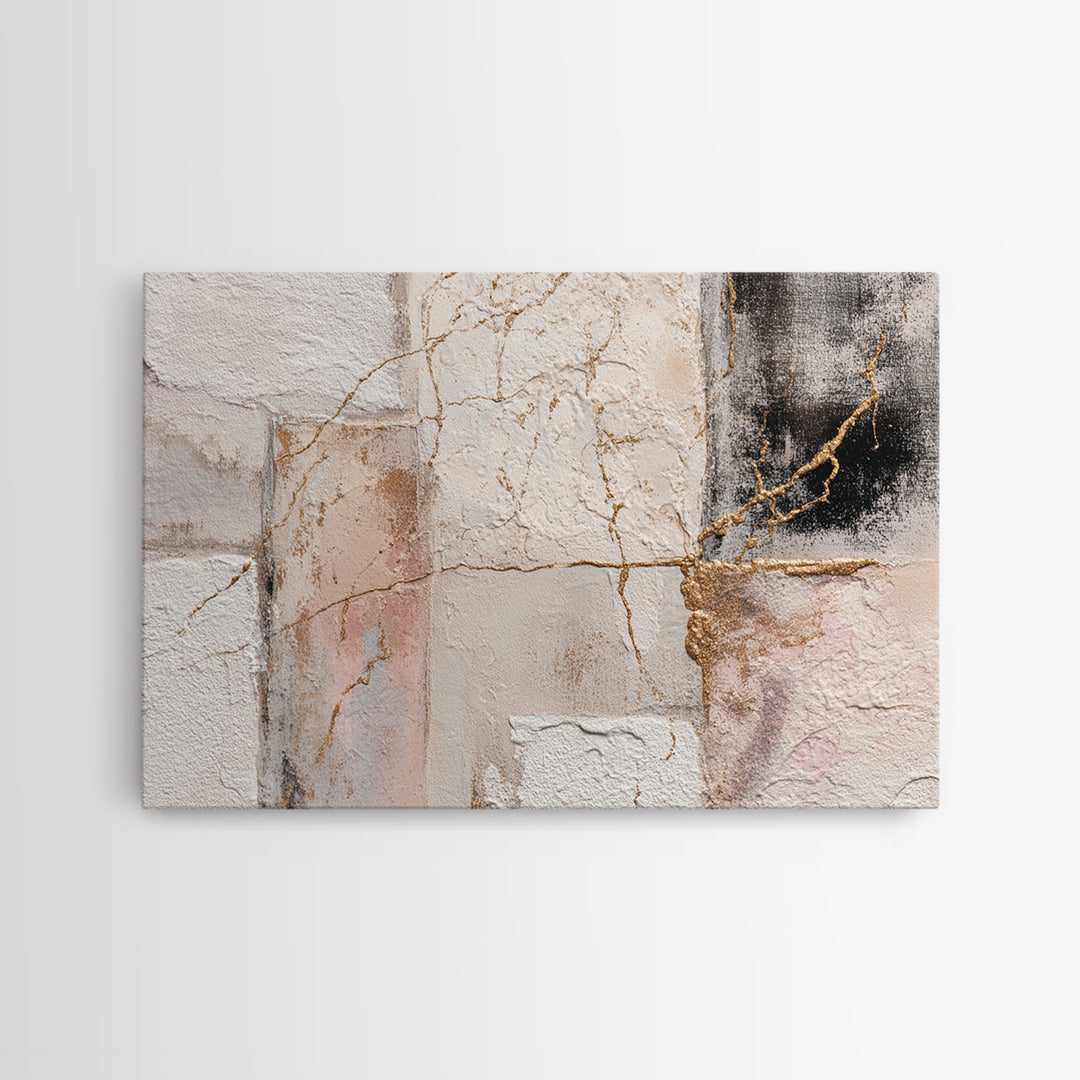 Textured Plaster Abstract Framed Canvas Print, Above Sofa Art, Above Bed Decor, Living Room Decor, Fine Art, Statement, ASA-3x2-87
