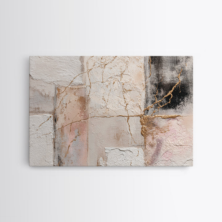 Textured Plaster Abstract Framed Canvas Print, Above Sofa Art, Above Bed Decor, Living Room Decor, Fine Art, Statement, ASA-3x2-87
