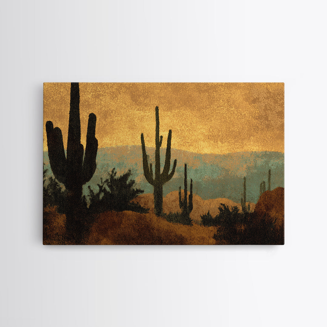 Desert Mesa Panorama Framed Canvas Print, Above Sofa Art, Minimalist Wall Art, Living Room Decor, Fine Art, Statement, ASA-3x2-96