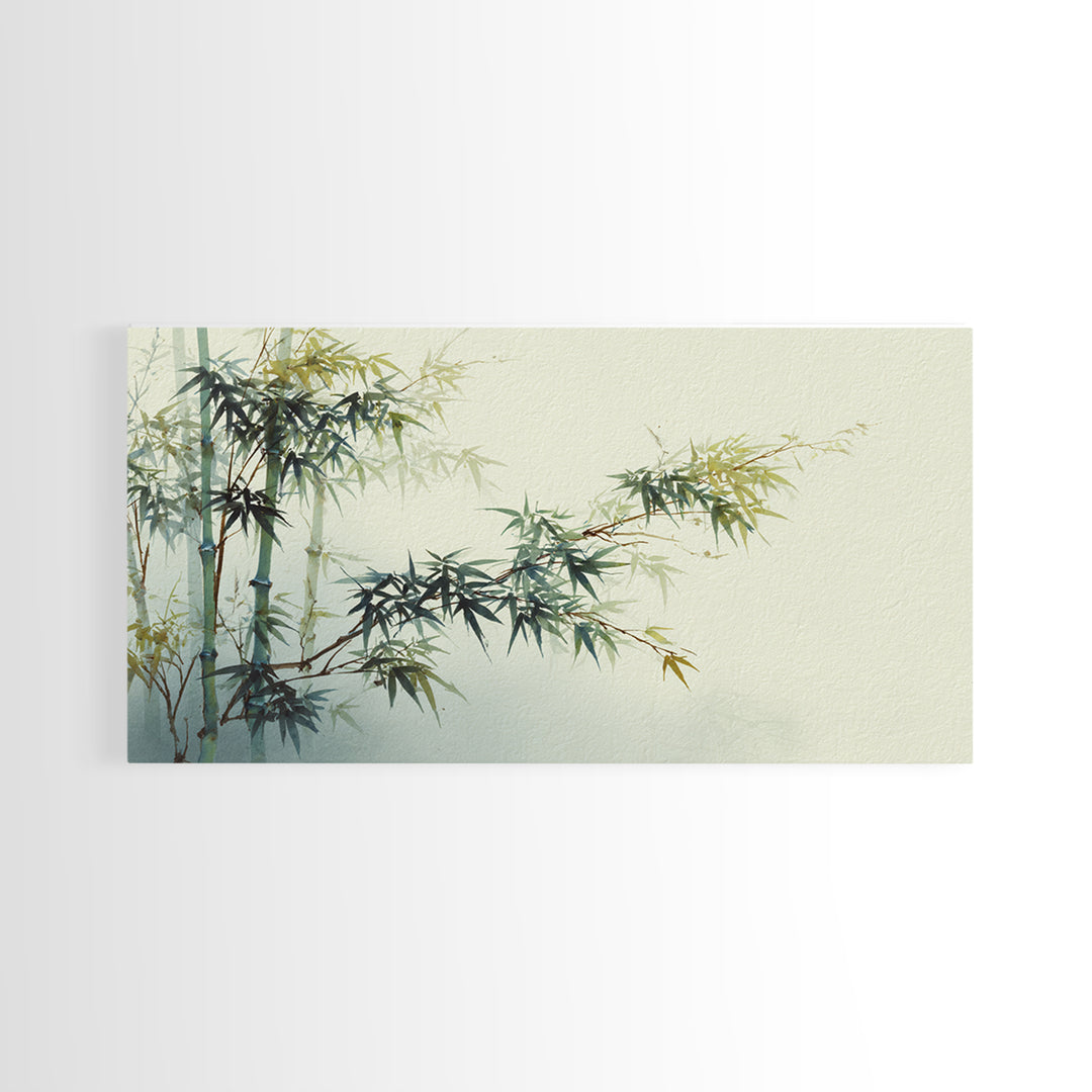 Minimal Bamboo Stalks Framed Canvas Print, Asian Inspired Art, Fine Art Print, Living Room Decor, Fine Art, Harmony, Poster, ASI-2x1-16