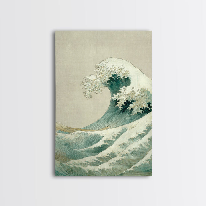 Hokusai Ocean Wave Without Copying the Original Canvas Print, Asian Inspired Art, Minimalist Decor, Living Room Decor, Harmony, ASI-2x3-54