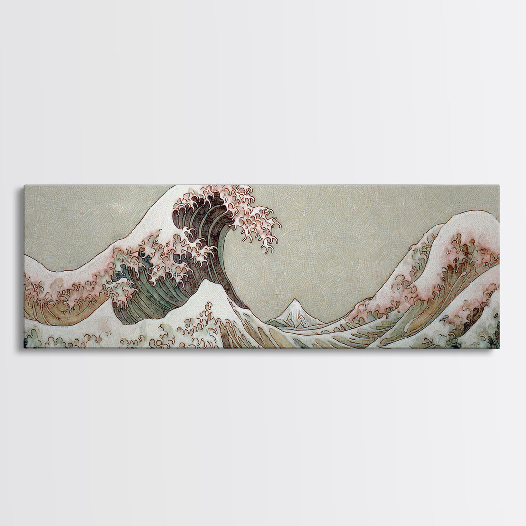 Hokusai Ocean Wave Without Copying the Original Canvas Print, Asian Inspired Art, Asian Art, Living Room Decor, Harmony, ASI-3x1-14