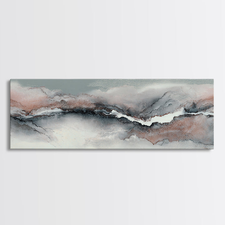 Zen Rock Garden Abstraction Canvas Print, Asian Inspired Art, Wall Art, Living Room Decor, Watercolor Art, Harmony, Bird Art, ASI-3x1-30