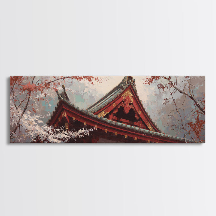 Temple Roof Detail Canvas Print, Asian Inspired Art, Fine Art Print, Living Room Decor, Fine Art, Harmony, Poster, Wall Decor, ASI-3x1-39