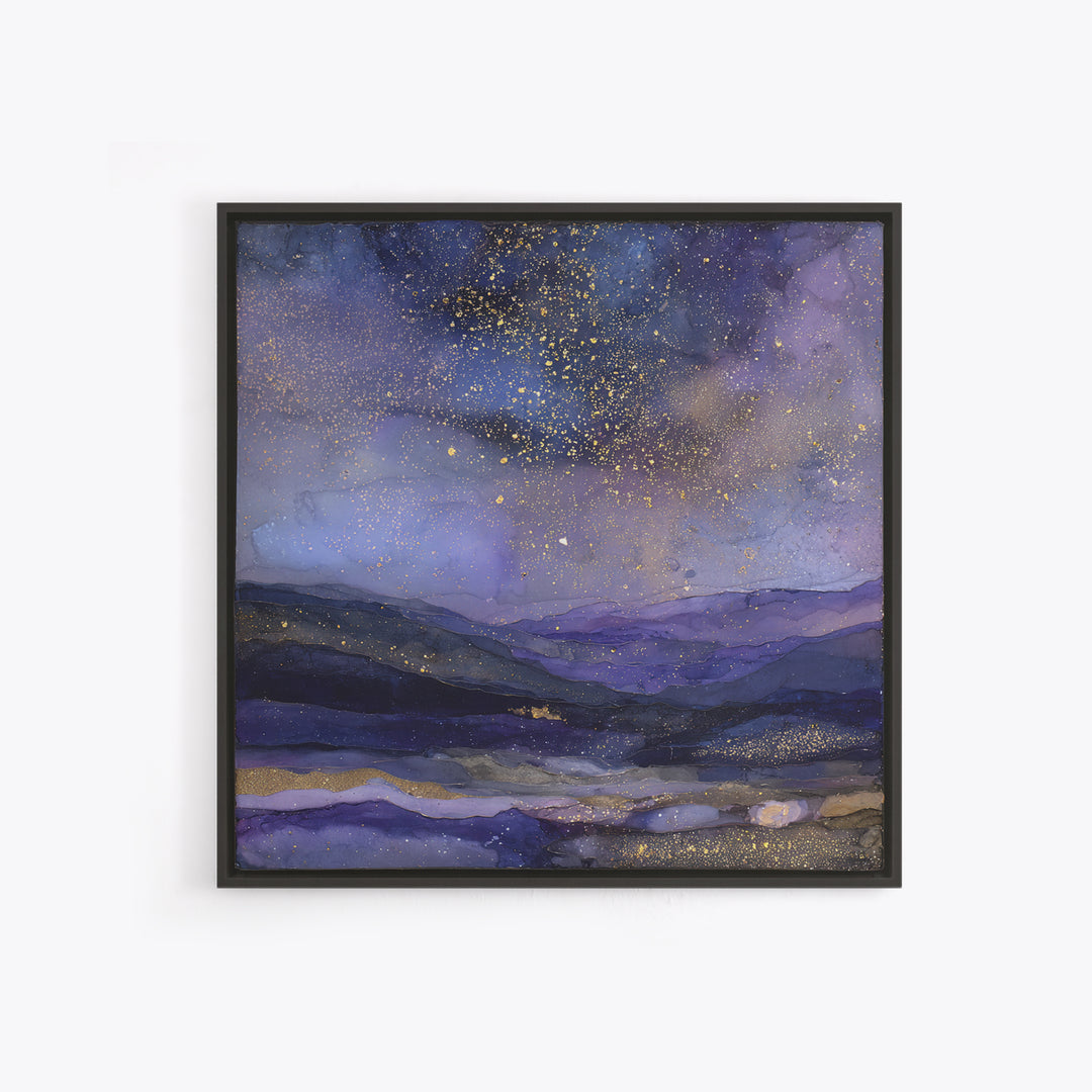 Ram Constellation Above Desert Cliffs at Night Framed Canvas Print, Astrology Art, Gallery Decor, Living Room Decor, Zodiac, AST-1x1-32