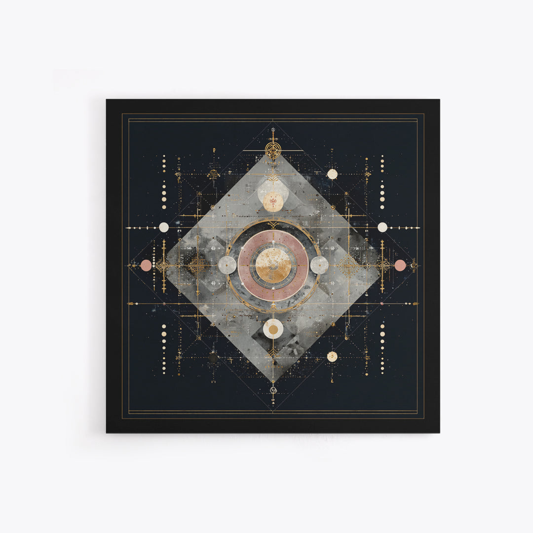 Birth Chart Geometry Canvas Print, Astrology Art, Astrology Wall Art, Living Room Decor, Abstract Art, Zodiac, Contemporary Art, AST-1x1-55