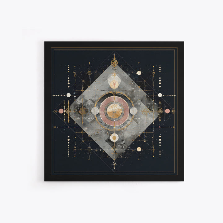Birth Chart Geometry Canvas Print, Astrology Art, Astrology Wall Art, Living Room Decor, Abstract Art, Zodiac, Contemporary Art, AST-1x1-55