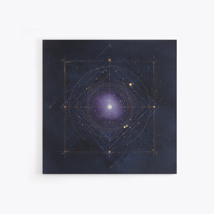 Birth Chart Geometry Framed Canvas Print, Astrology Art, Statement Artwork, Living Room Decor, Fine Art, Zodiac, Digital Art, AST-1x1-79