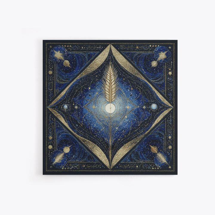 Virgo Maiden with Wheat and Blue Night Canvas Print, Astrology Art, Wall Decor, Living Room Decor, Fine Art, Zodiac, Home Decor, AST-1x1-90