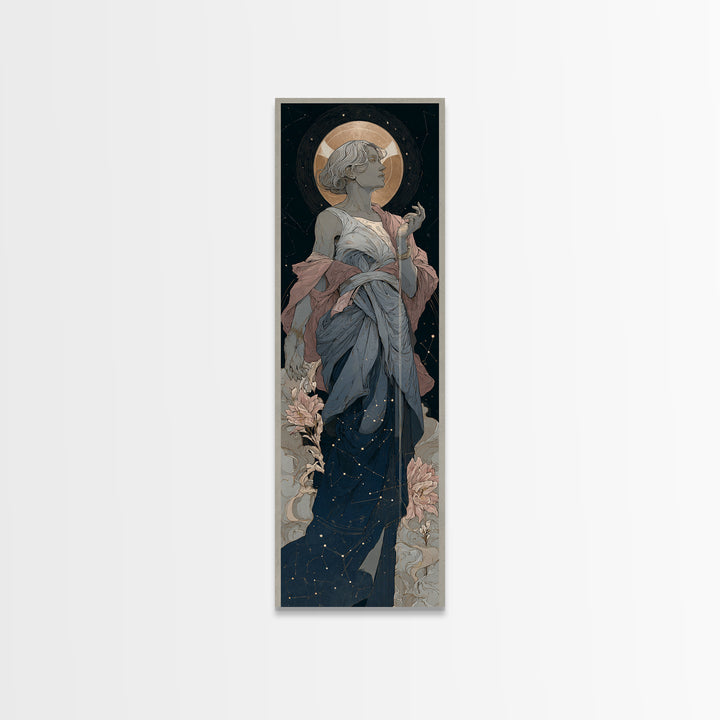 Water Bearer Figure Pouring a River of Canvas Print, Astrology Art, Astrology Gifts, Living Room Decor, Oil Painting, Zodiac, AST-1x3-27