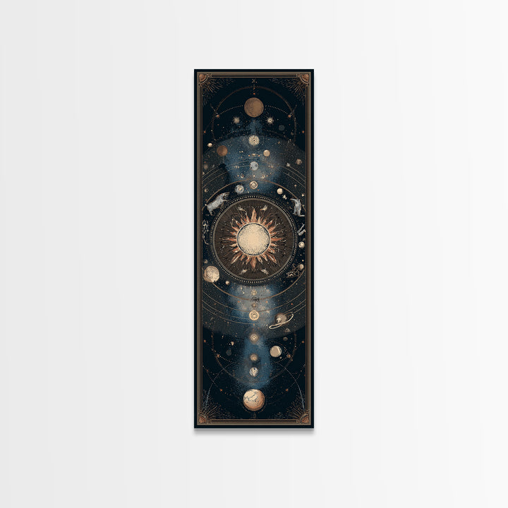 Twelve Zodiac Animals Arranged Canvas Print, Astrology Art, Cat Art, Living Room Decor, Fine Art, Zodiac, Zodiac Wall Art, AST-1x3-40