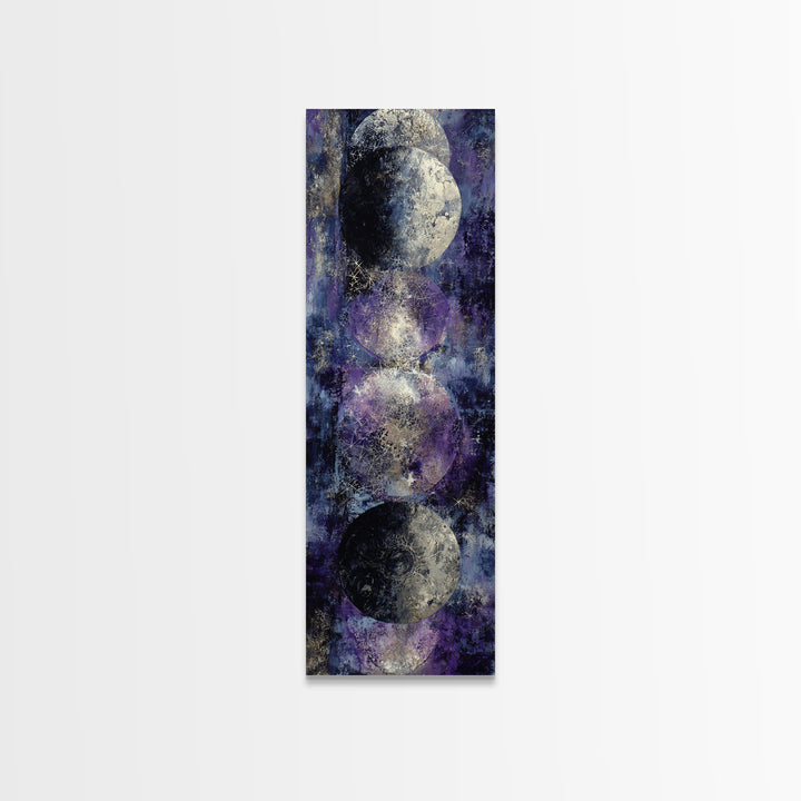 Lunar Phase Composition Canvas Print, Astrology Art, Cat Art, Living Room Decor, Zodiac, Zodiac Wall Art, Leo Wall Art, AST-1x3-73