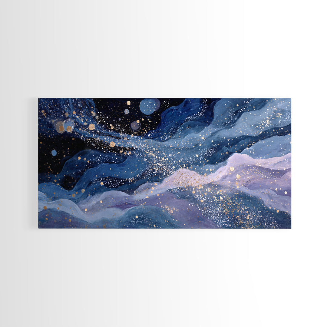 Water Bearer Figure Pouring a River of Framed Canvas Print, Astrology Art, Leo Astrology, Living Room Decor, Fine Art, Zodiac, AST-2x1-59