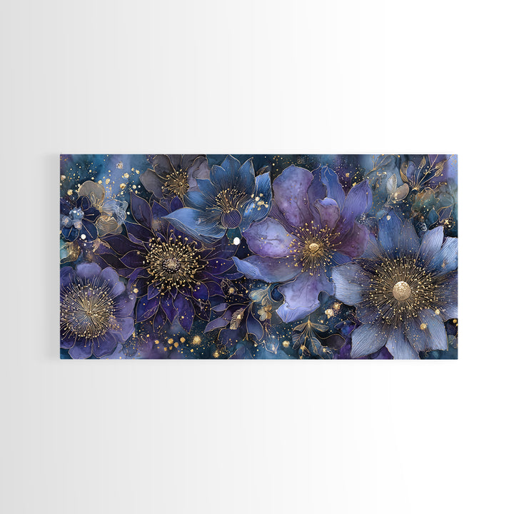Dreamlike Night Garden Canvas Print, Astrology Art, Home Decor, Living Room Decor, Fine Art, Zodiac, Celestial Decor, AST-2x1-66