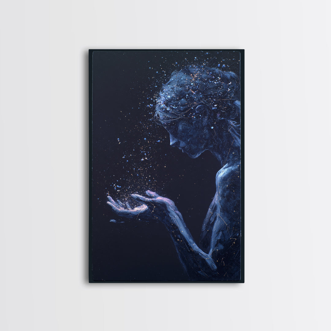 Water Bearer Figure Pouring a River of Canvas Print, Astrology Art, Printable Wall Art, Living Room Decor, Fine Art, Zodiac, AST-2x3-23