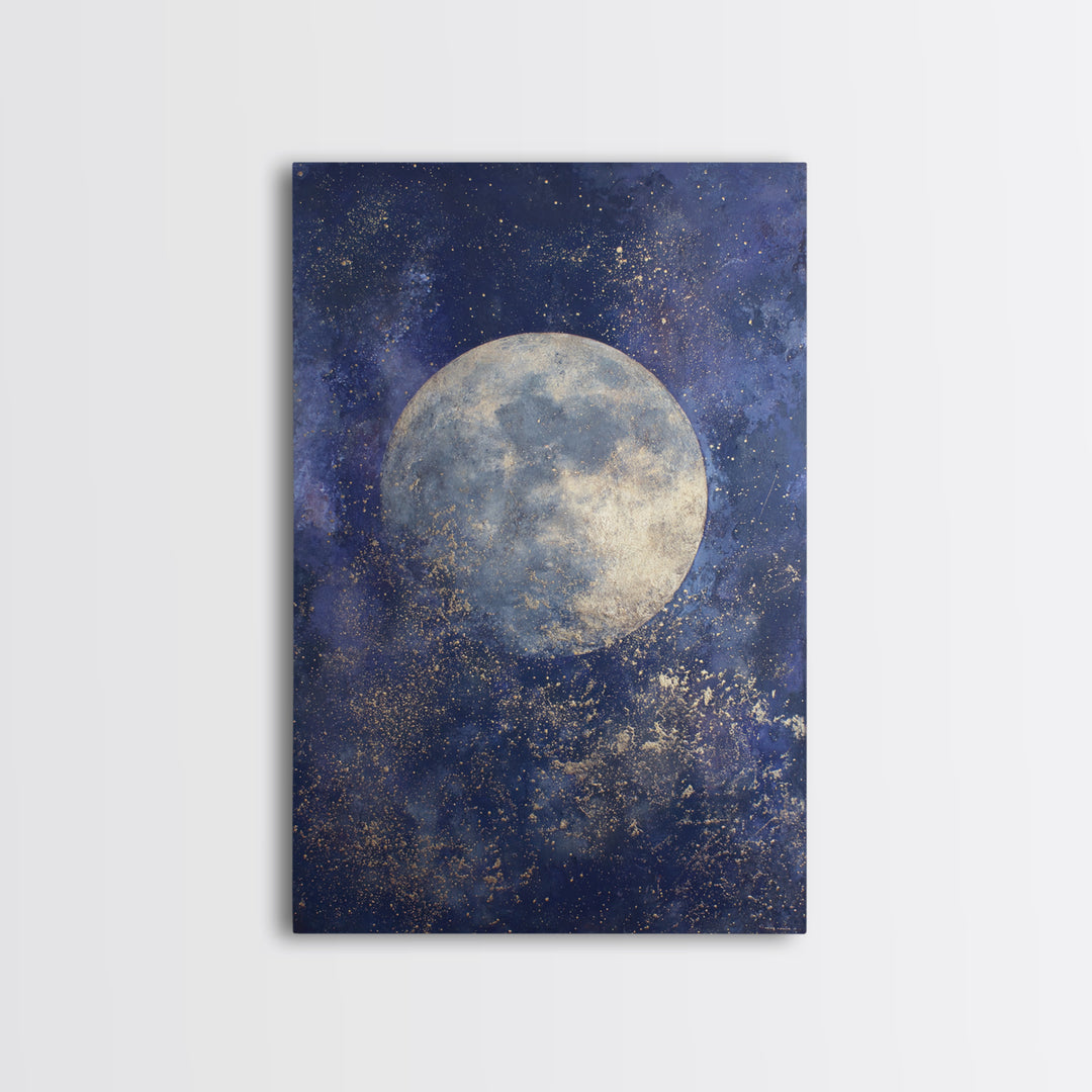 Lunar Phase Composition Canvas Print, Astrology Art, Cat Art, Living Room Decor, Zodiac, Zodiac Wall Art, Leo Wall Art, AST-2x3-45