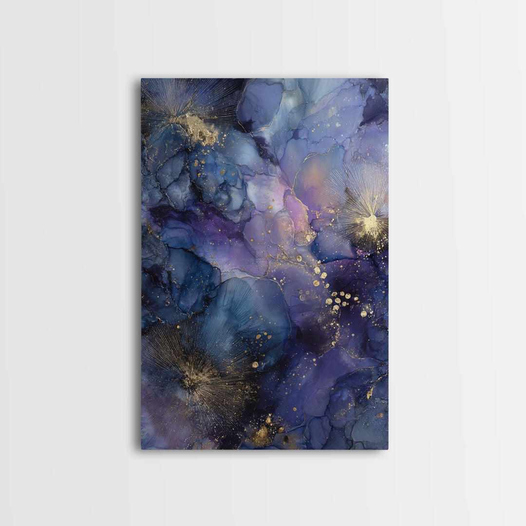 Dreamlike Night Garden Canvas Print, Astrology Art, Living Room Decor, Watercolor Art, Zodiac, Dtf Print, Celestial Wall Art, AST-2x3-54