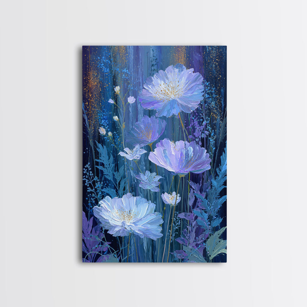 Dreamlike Night Garden Framed Canvas Print, Astrology Art, Minimalist Decor, Living Room Decor, Oil Painting, Zodiac, AST-2x3-6
