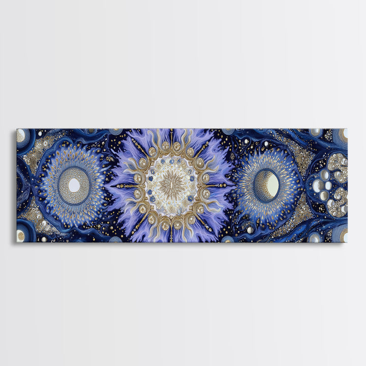 Capricorn Sea Goat Emerging from Cosmic Waves Framed Canvas Print, Astrology Art, Art Print, Living Room Decor, Zodiac, AST-3x1-59
