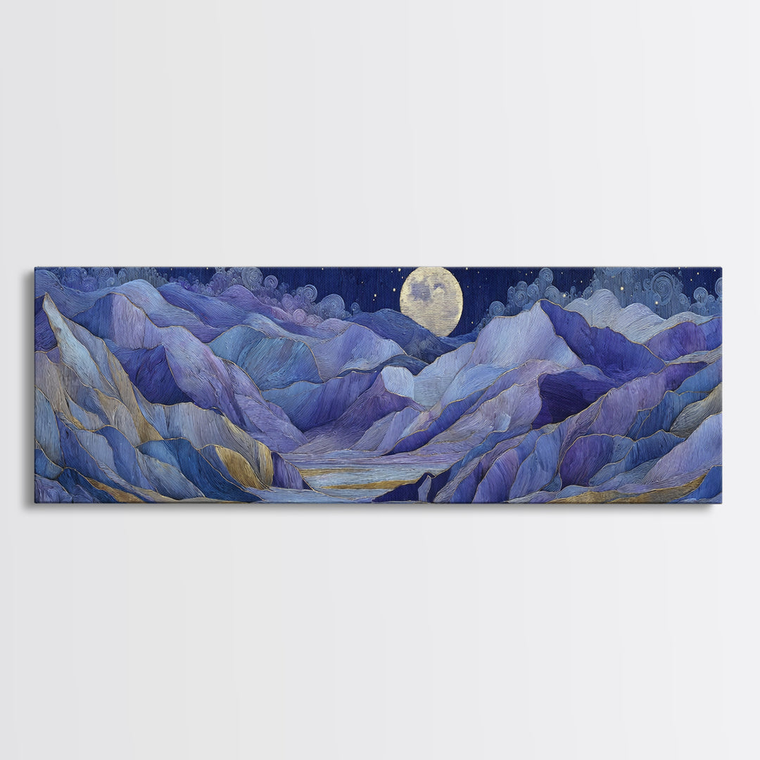 Ram Constellation Above Desert Cliffs at Night Framed Canvas Print, Astrology Art, Poster, Living Room Decor, Fine Art, Zodiac, AST-3x1-72