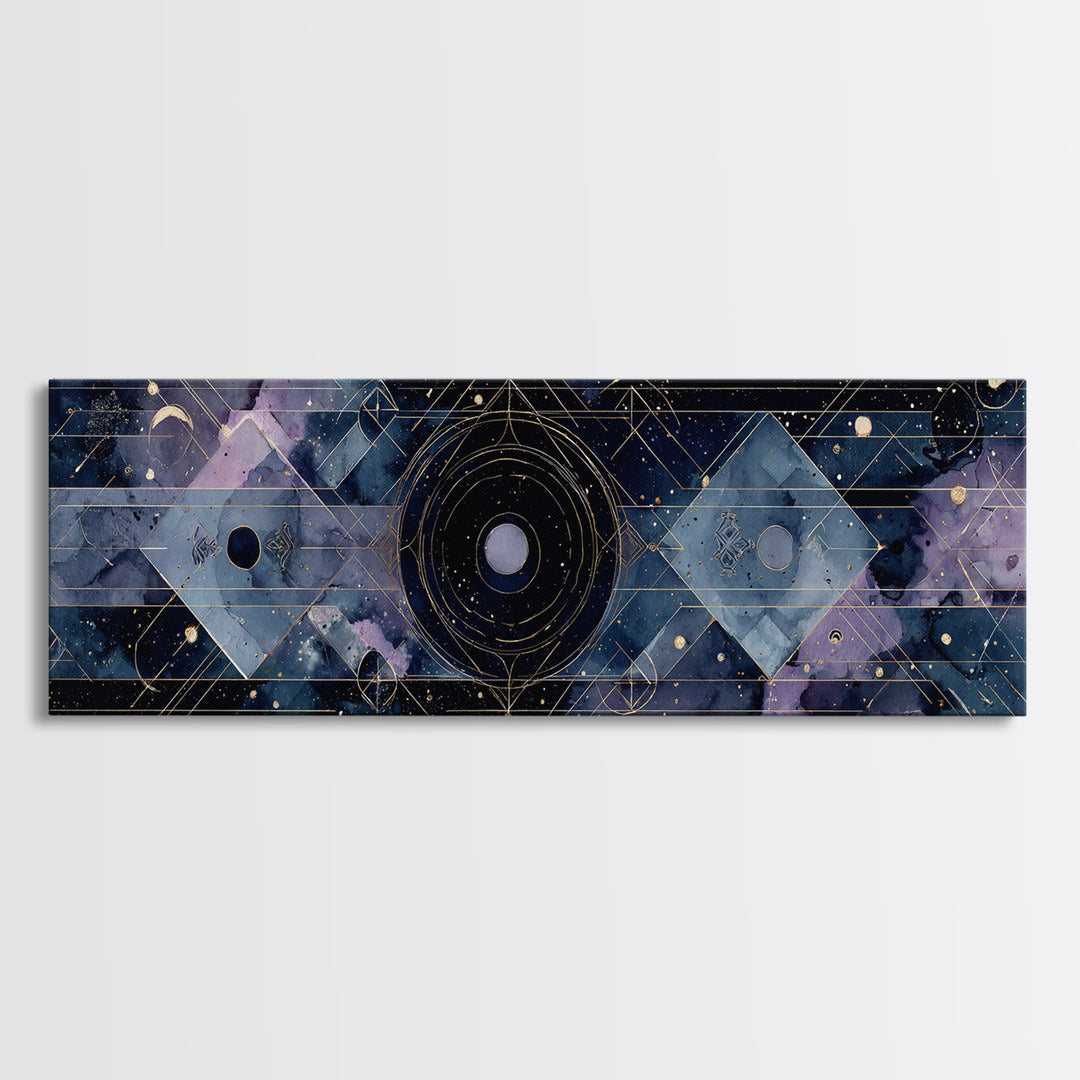 Birth Chart Geometry Canvas Print, Astrology Art, Digital Wall Art, Living Room Decor, Fine Art, Zodiac, Astronomy Art, AST-3x1-95
