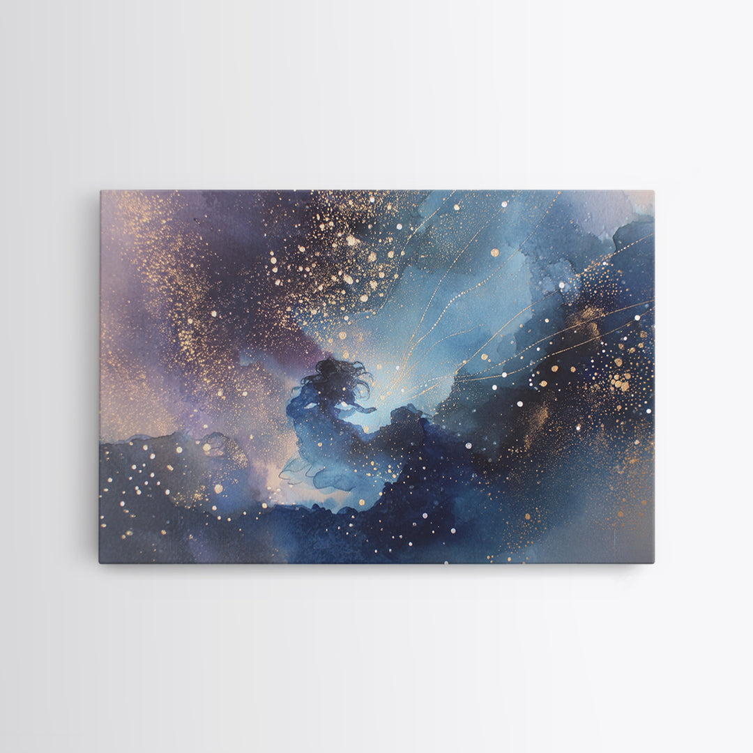 Water Bearer Figure Pouring a River of Canvas Print, Astrology Art, Astrology, Living Room Decor, Zodiac, Zodiac Sign Wall Art, AST-3x2-67