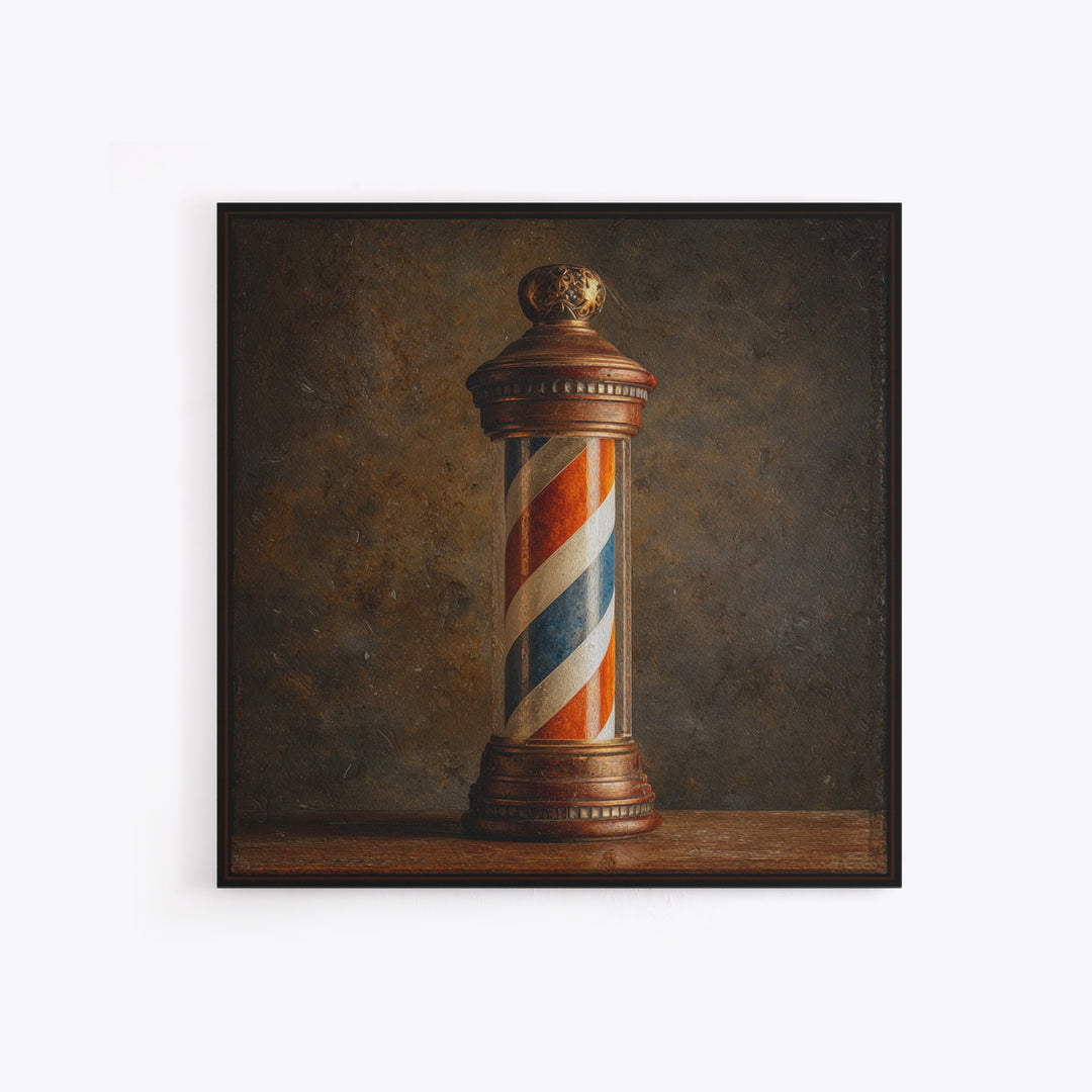 Old School Barber Pole Canvas Print, Barbershop Art, Printable Art, Barbershop Decor, Abstract Art, Grooming, BAA-1x1-3