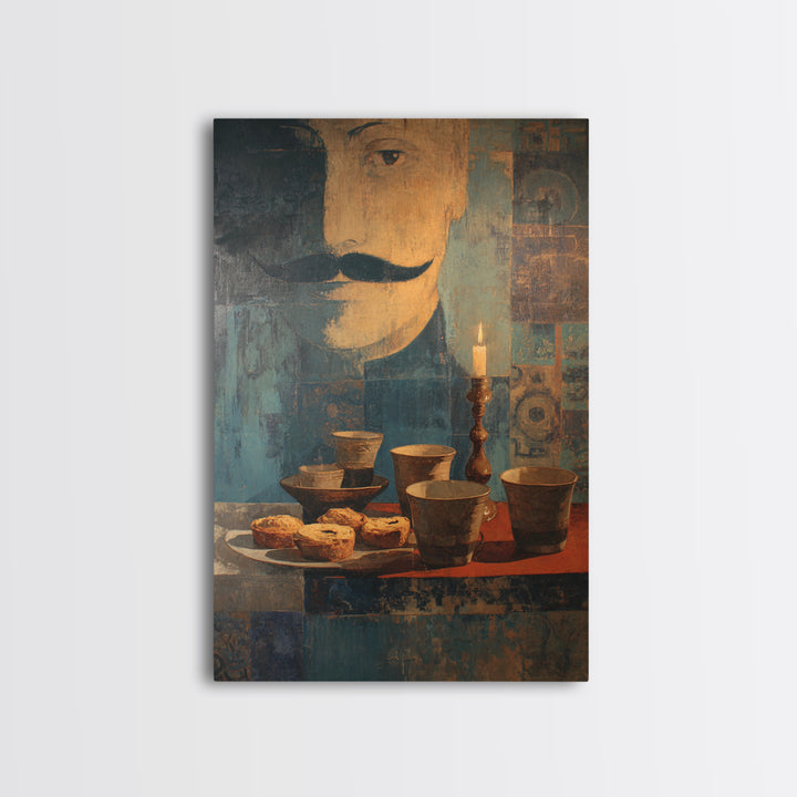Whiskey and Straight Razor Masculine Still Life Canvas Print, Barbershop Art, Gallery Decor, Barbershop Decor, Abstract Art, BAA-2x3-39