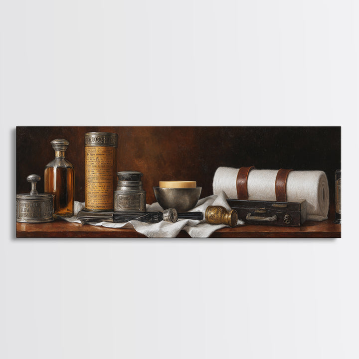 Classic Mustache Chart Illustrated Framed Canvas Print, Barbershop Art, Luxury Decor, Barbershop Decor, Fine Art, Grooming, BAA-3x1-56