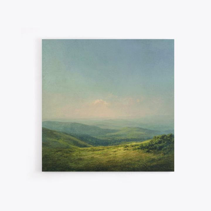 Classic Landscape with Rolling Green Hills Framed Canvas Print, Bed and Breakfast Art, Coffee Art, Living Room Decor, Fine Art, BAB-1x1-24
