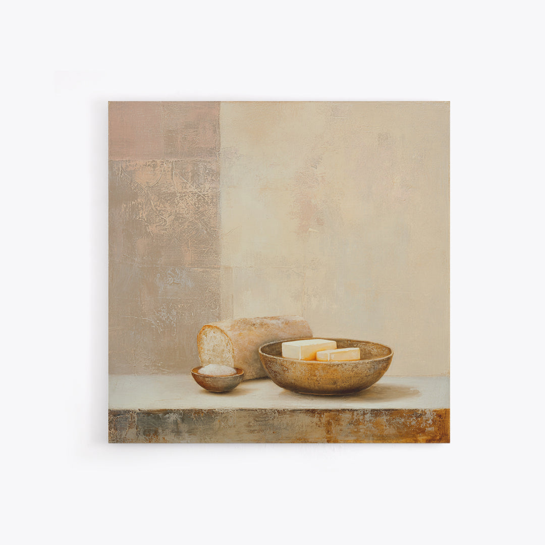 Freshly Baked Bread Framed Canvas Print, Bed and Breakfast Art, Above Bed Decor, Living Room Decor, Fine Art, BAB-1x1-68