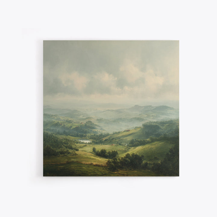 Classic Landscape with Rolling Green Hills Canvas Print, Bed and Breakfast Art, Art Print, Living Room Decor, BAB-1x1-96