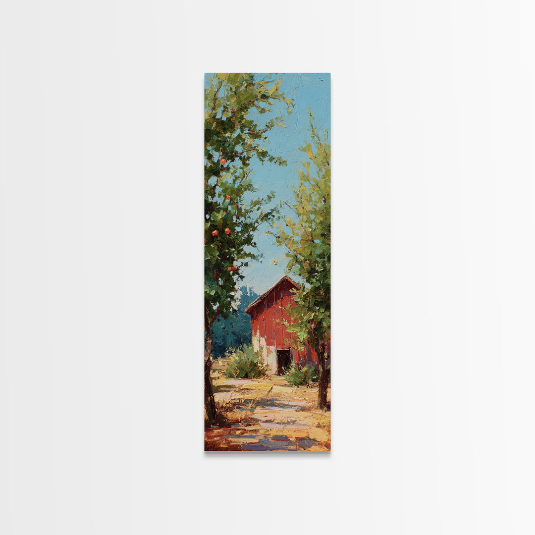 Apple Orchard Scene Canvas Print, Bed and Breakfast Art, Canvas Wall Art, Living Room Decor, Fine Art, Above Bed Decor, BAB-1x3-25