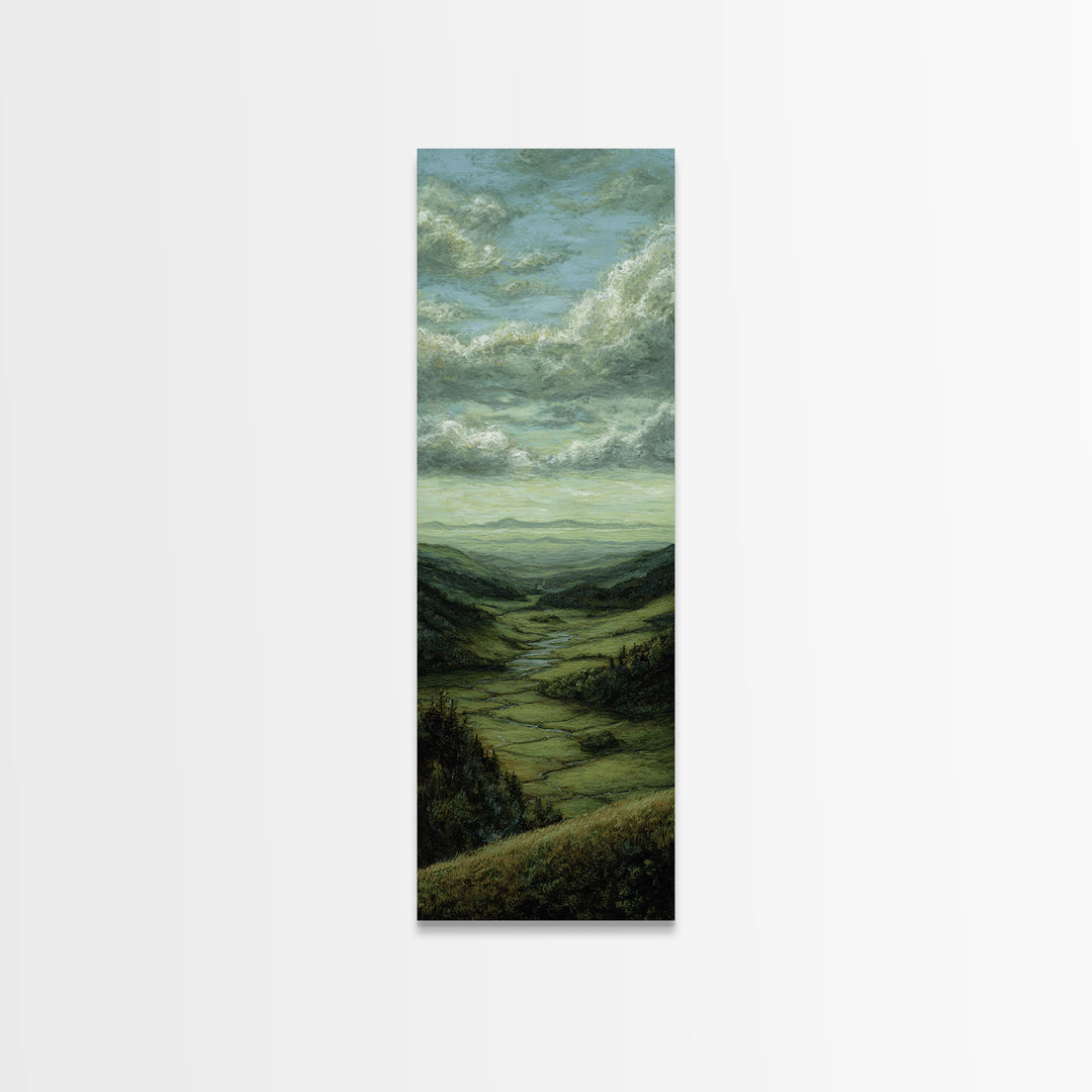 Classic Landscape with Rolling Green Hills Canvas Print, Bed and Breakfast Art, Art Print, Living Room Decor, BAB-1x3-36