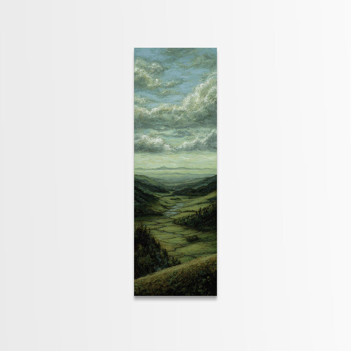 Classic Landscape with Rolling Green Hills Canvas Print, Bed and Breakfast Art, Art Print, Living Room Decor, BAB-1x3-36