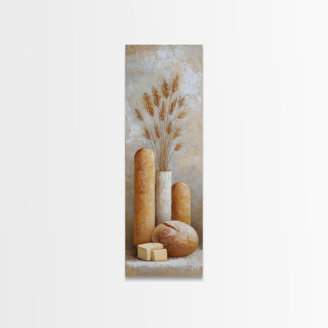 Freshly Baked Bread Canvas Print, Bed and Breakfast Art, Dopamine Decor, Living Room Decor, Fine Art, Bedroom Art, BAB-1x3-56