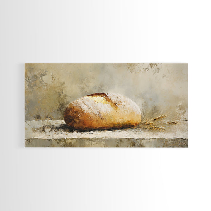 Freshly Baked Bread Framed Canvas Print, Bed and Breakfast Art, Fine Art Print, Living Room Decor, Fine Art, BAB-2x1-16
