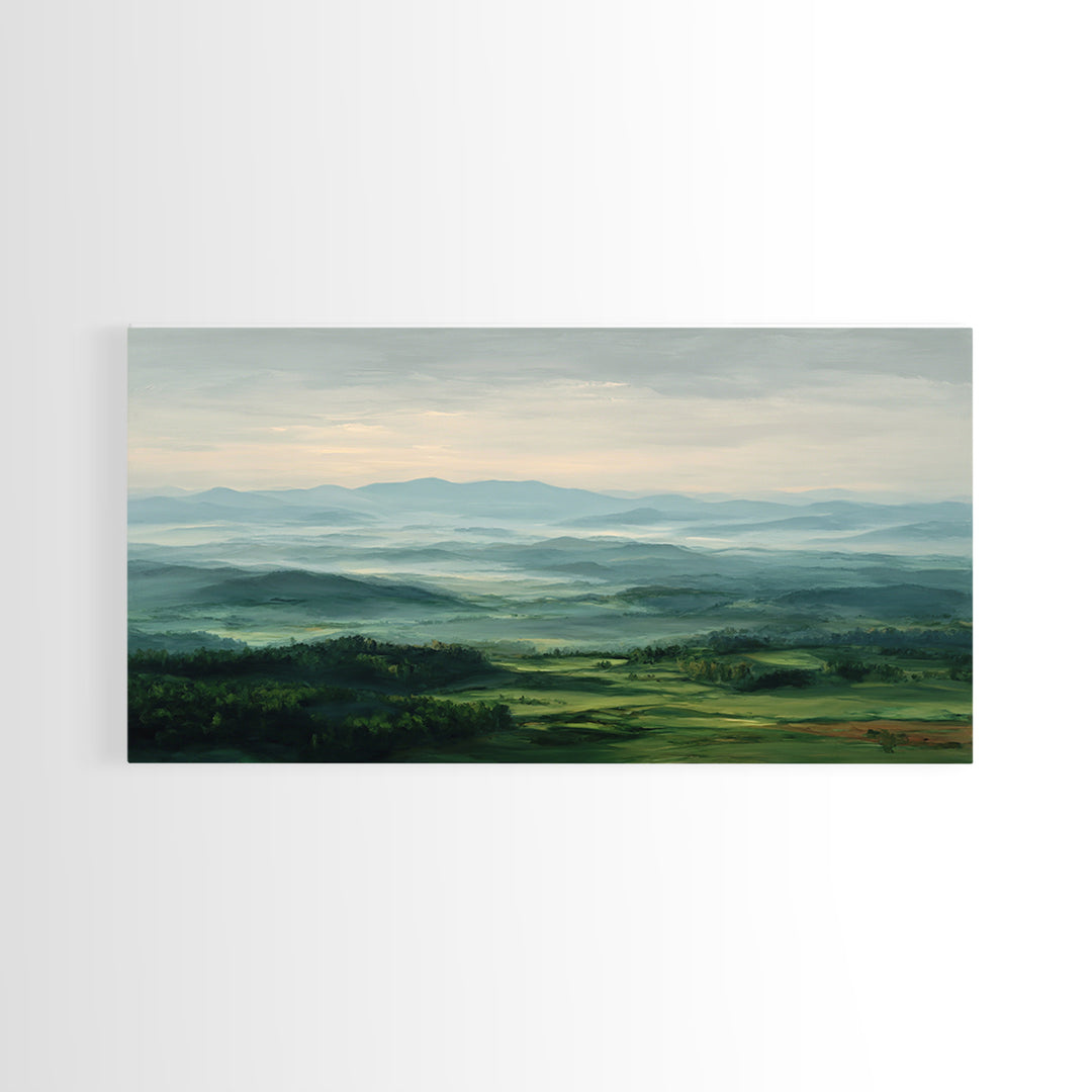 Classic Landscape with Rolling Green Hills Canvas Print, Bed and Breakfast Art, Printable Wall Art, Living Room Decor, Fine Art, BAB-2x1-68