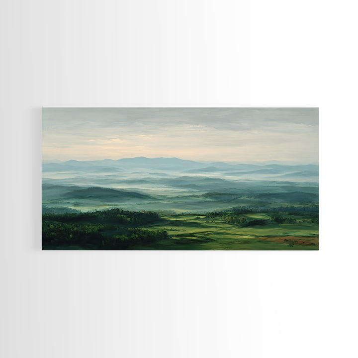 Classic Landscape with Rolling Green Hills Canvas Print, Bed and Breakfast Art, Printable Wall Art, Living Room Decor, Fine Art, BAB-2x1-68