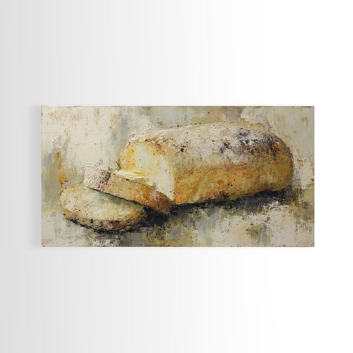 Freshly Baked Bread Framed Canvas Print, Bed and Breakfast Art, Printable Art, Living Room Decor, Fine Art, Bedroom Prints, BAB-2x1-88